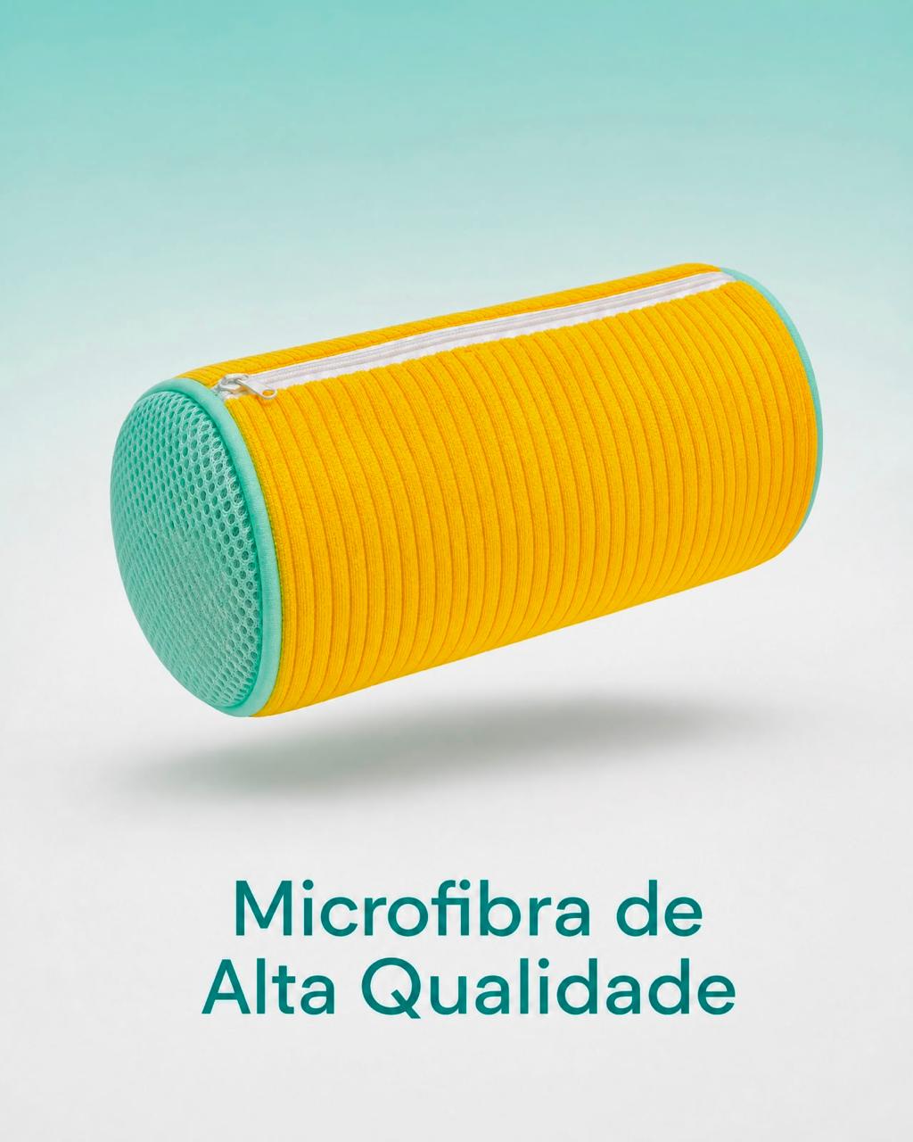 Bolsa Blinda Tênis de microfibra amarela com malha verde e zíper